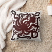 赤いタコ クッション (ブランケット)