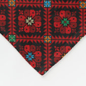 赤いタスリーズパターン フリースブランケット (角)