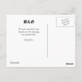 赤いタトゥー翼ハートありがとうポストカード ポストカード (裏面)