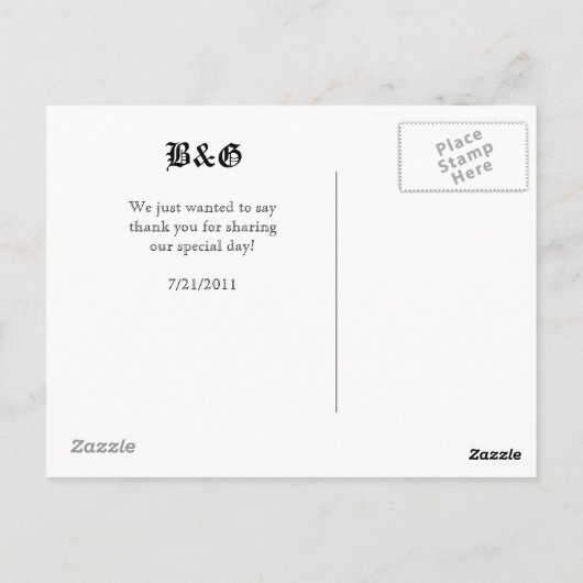 赤いタトゥー翼ハートありがとうポストカード ポストカード (裏面)