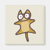 赤いタビー猫 マグネット (正面)