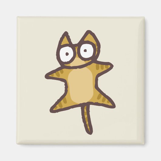 赤いタビー猫 マグネット (正面)