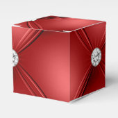 赤いタフテッド小さな正方形の装飾パターン フェイバーボックス (正面サイド)