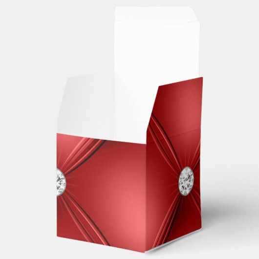 赤いタフテッド小さな正方形の装飾パターン フェイバーボックス (オープン)