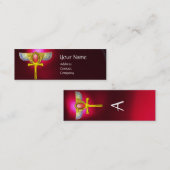 赤いタリスマン/コルヌコピアで翼を持つエジプトのアンク スキニー名刺 (正面/裏面)