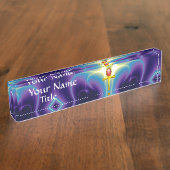 赤いタリスマン、紫の青 デスクネームプレート (側面)