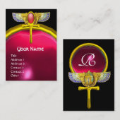 赤いタリスマン/翼のあるスカラブアンクとコルヌコピア 名刺 (正面/裏面)