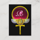 赤いタリスマン/翼のあるスカラブアンクとコルヌコピア 名刺 (裏面)