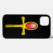 赤いタリスマン/金ゴールドエジプトのANKH Case-Mate iPhoneケース (裏面 (横))