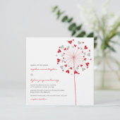 赤いタンポポの愛の夏のウェディング招待状 招待状 (スタンド正面)