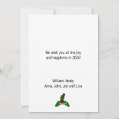 赤いタータンチェックの格子状カスタムの写真クリスマスグリーティング シーズンカード (裏面)