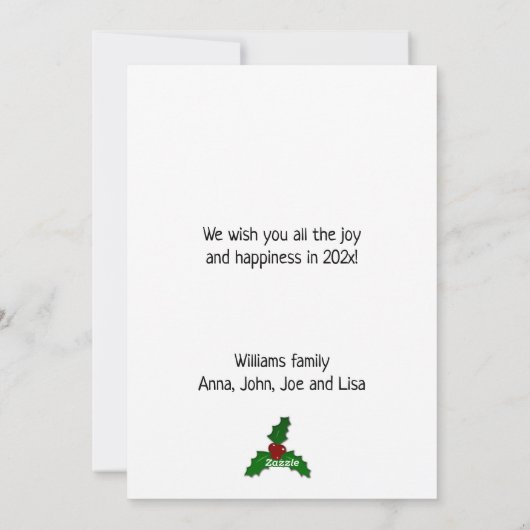 赤いタータンチェックの格子状カスタムの写真クリスマスグリーティング シーズンカード (裏面)