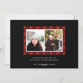 赤いタータンチェックの格子縞の両面写真 シーズンカード (裏面)