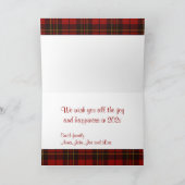 赤いタータンチェックのplaidあなたの写真クリスマスグリーティング シーズンカード (内部)