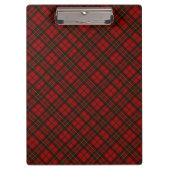 赤いタータンチェッククリスマスプレド冬のパターンモノグラム クリップボード (正面)