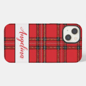 赤いタータンチェック格子模様 iPhoneケース (裏面横)