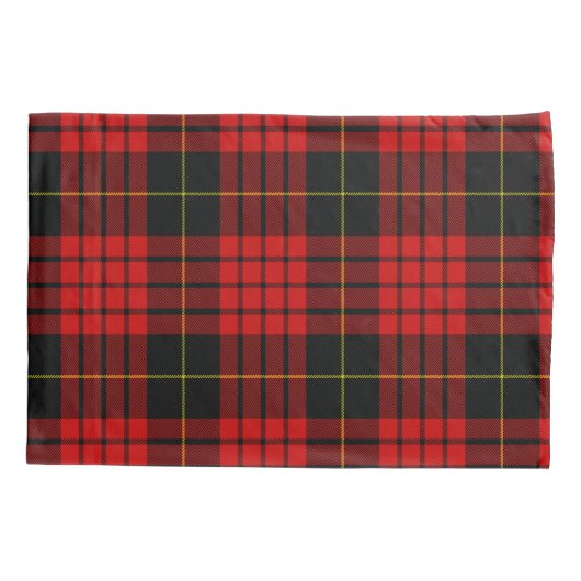 赤いタータンチェック格子縞の国のクリスマス 枕カバー (裏面)
