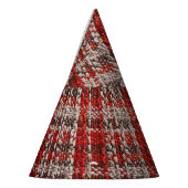 赤いタータンチェック生地:テクスチャ付き背景 パーティーハット (左)