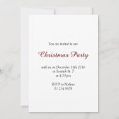 赤いタータン柄のクリスマスプレイド冬の休暇パターン 招待状 (裏面)