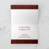 赤いタータン柄のクリスマス写真年賀状 シーズンカード (内部)