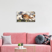 赤いターンストーンショアバードのビーチ キャンバスプリント (インサイチュ (リビング))