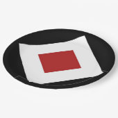 赤いダイヤはっきりしたン、白縁どの黒 ペーパープレート (アングル)