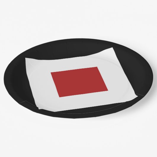 赤いダイヤはっきりしたン、白縁どの黒 ペーパープレート (アングル)