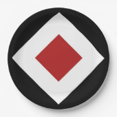 赤いダイヤはっきりしたン、白縁どの黒 ペーパープレート (正面)