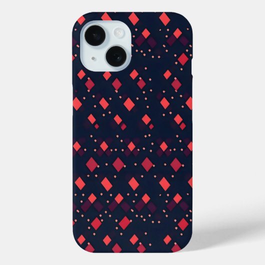 赤いダイヤモンドのパターン Case-Mate iPhoneケース (裏面)