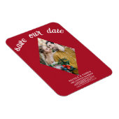 赤いダイヤモンドの写真の結婚式の日付を保存 マグネット (右側)