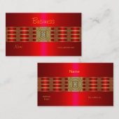 赤いダイヤモンドジュエルの名刺金ゴールドのプロファイル 名刺 (正面/裏面)