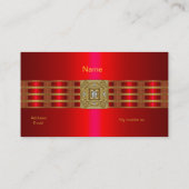 赤いダイヤモンドジュエルの名刺金ゴールドのプロファイル 名刺 (裏面)