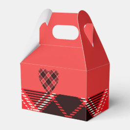赤いダイヤモンドパターンのタータンチェック優先ボックス フェイバーボックス