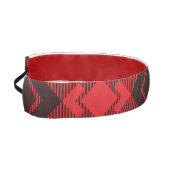 赤いダイヤモンドパターンタータンチェック アスレチックヘッドバンド (左)