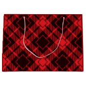 赤いダイヤモンドパターンタータンチェック ラージペーパーバッグ (正面)
