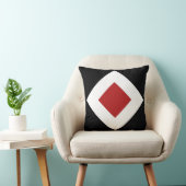赤いダイヤモンド、黒のはっきりしたで白いボーダー クッション (椅子)