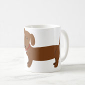 赤いダックスフントの所有者のユーモア コーヒーマグカップ (正面右)