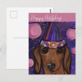 赤いダックスフント ポストカード (正面/裏面)