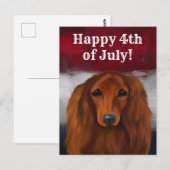 赤いダックスフント ポストカード (正面/裏面)