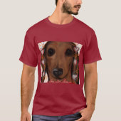 赤いダックスフント Tシャツ (正面)