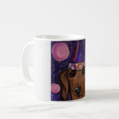 赤いダックスフンド コーヒーマグカップ (正面左)
