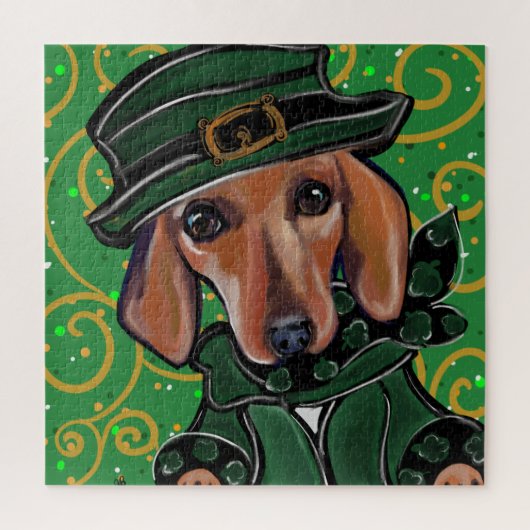 赤いダックスフンド ジグソーパズル (縦)