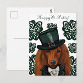 赤いダックスフンド ポストカード (正面/裏面)