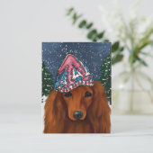 赤いダックスフンド ポストカード (スタンド正面)