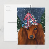 赤いダックスフンド ポストカード (正面/裏面)