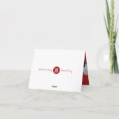 赤いダブルハピネスノット 結婚式 ありがとうカード サンキューカード (裏面)