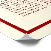 赤いダブル中国のハピネス結婚の座席表 ポスター (角)