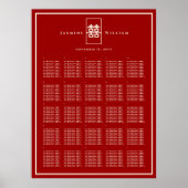 赤いダブル中国のハピネス結婚の座席表 ポスター (正面)