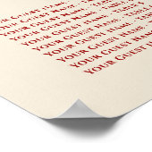 赤いダブル中国のハピネス結婚の座席表 ポスター (角)