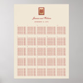 赤いダブル中国のハピネス結婚の座席表 ポスター (正面)